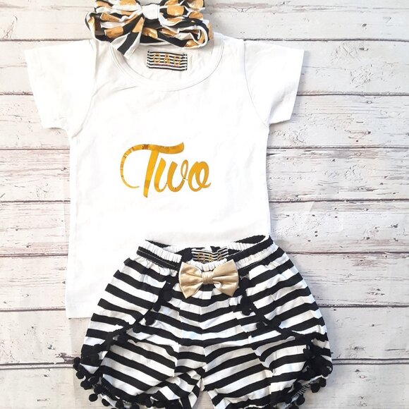 Hand Crafted Other - 2nd Birthday Girl Shorts Outfit